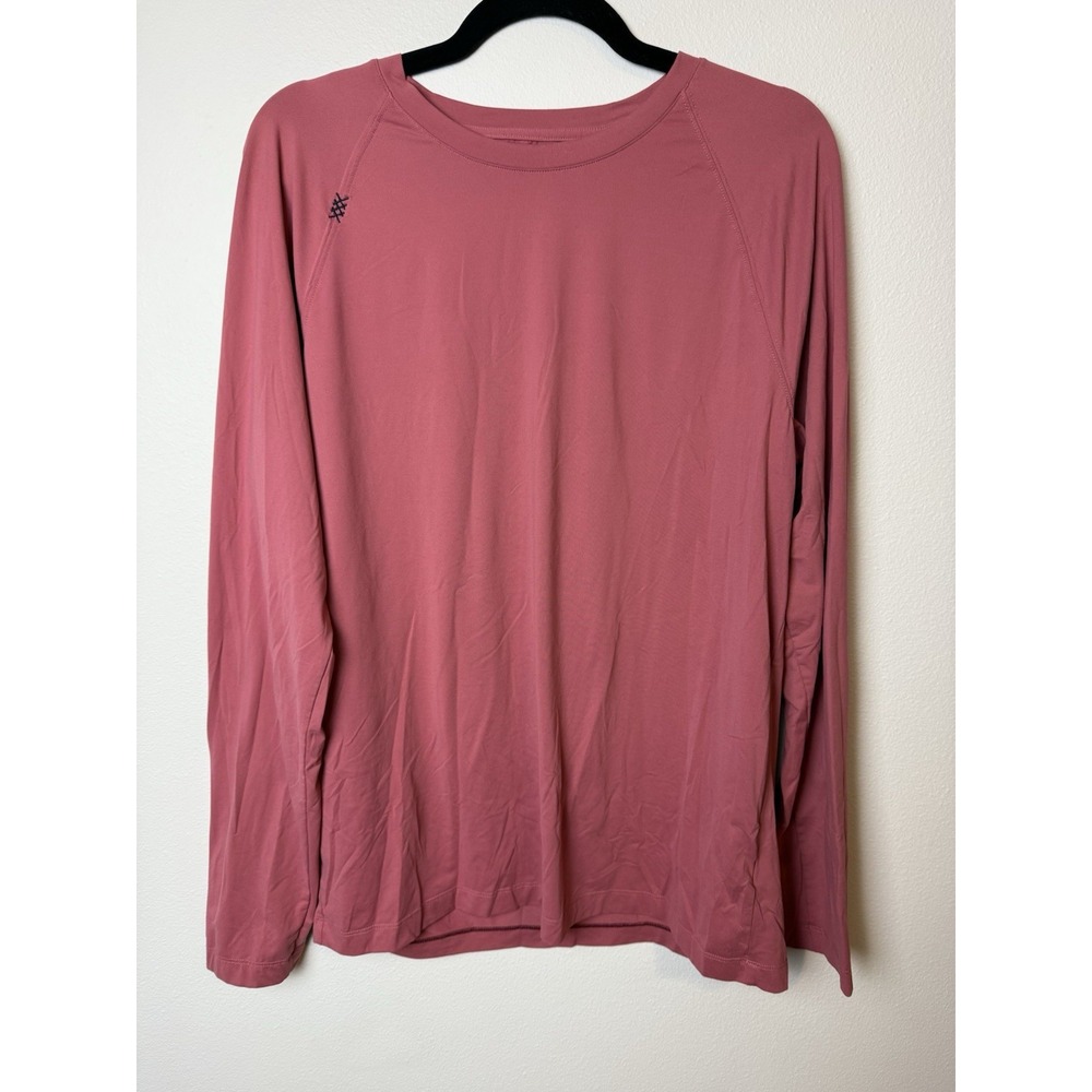 Rhone Shirt Mens L Red Long Sleeve Crewneck Lightweight Athletic‎ Gym Top